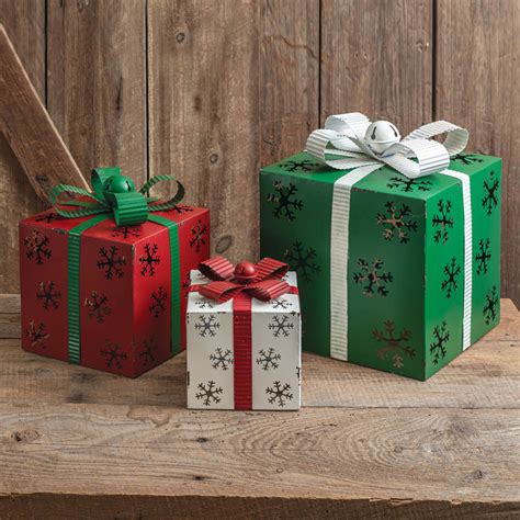 Metal Christmas Present Boxes 